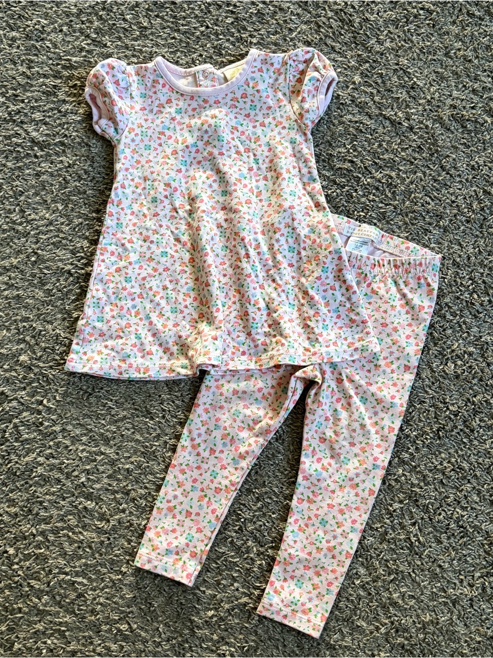 The Beaufort Bonnet Company Pink Floral Dress Leggings Set 18 Months